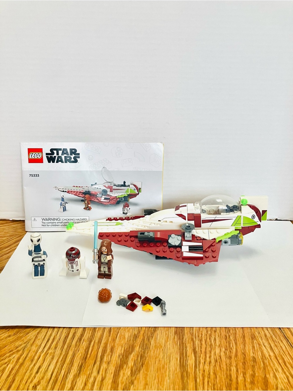 Lego Star Wars Obi-Wan Kenobi Jedi Starfighter 75334 99% Complete With Figures